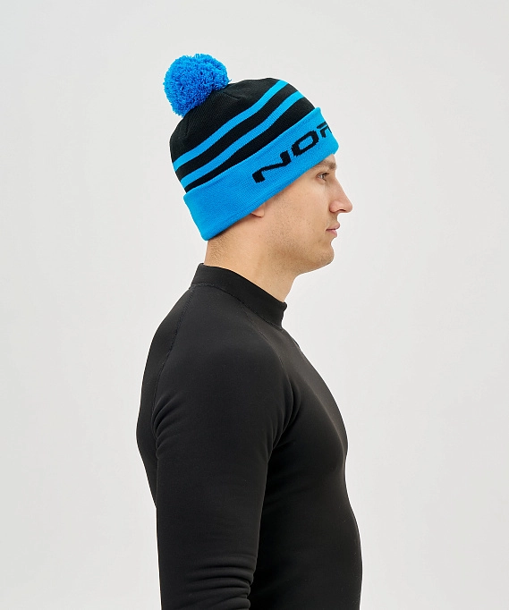 Шапка Nordski Winter Black/Light Blue
