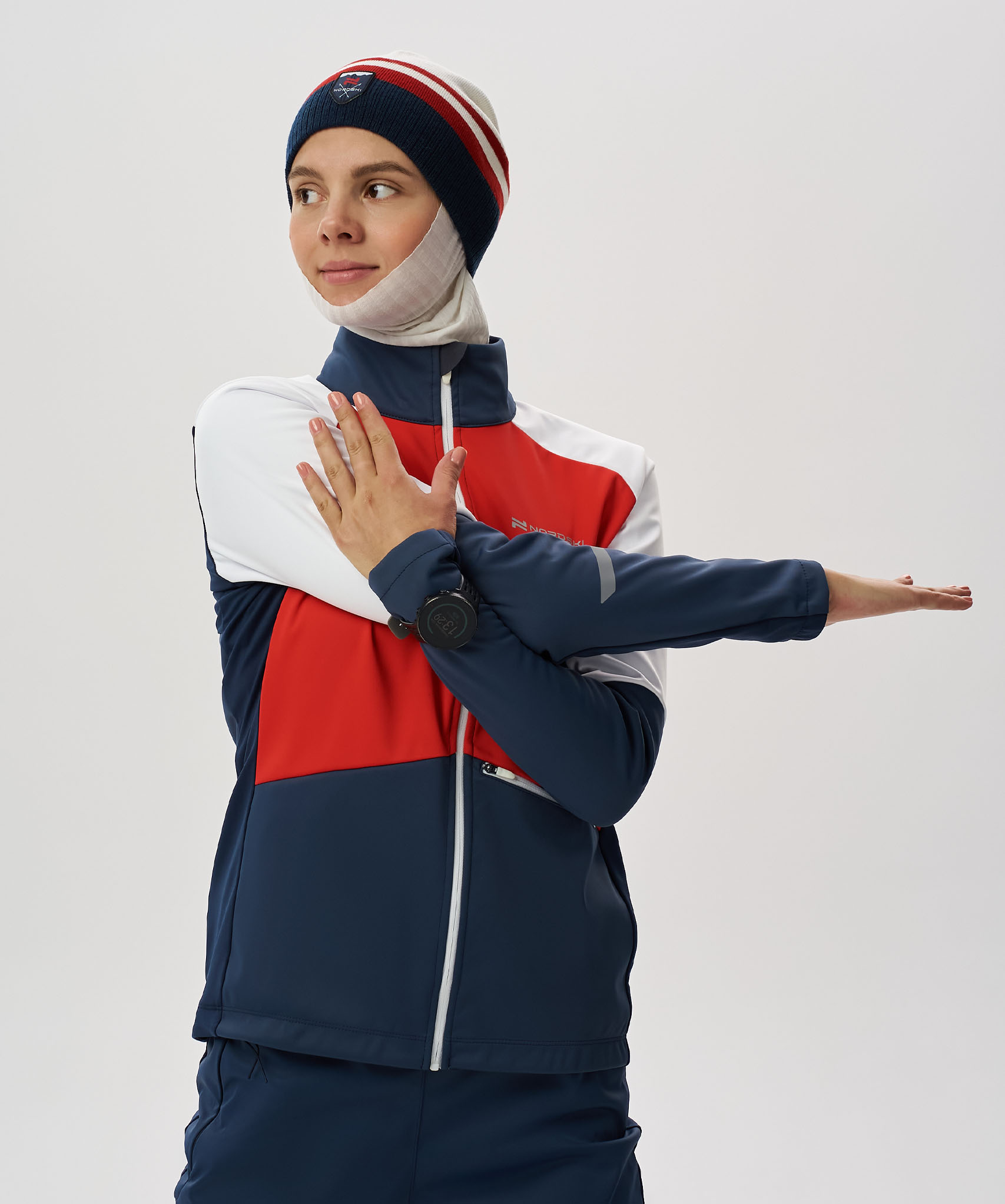 Тренировочная куртка Nordski Pro 2.0 White/Blue/Red W