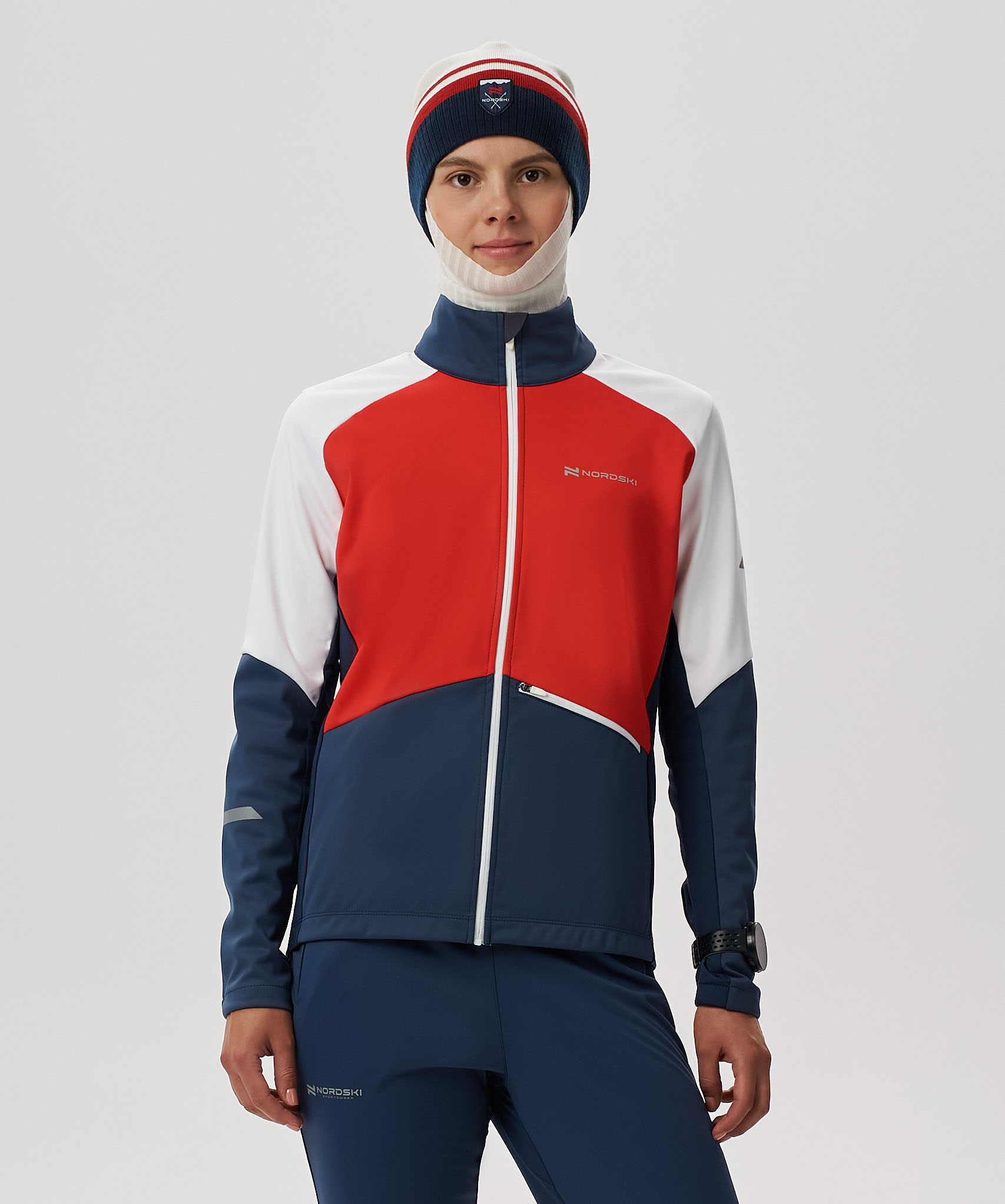 Тренировочная куртка Nordski Pro 2.0 White/Blue/Red W