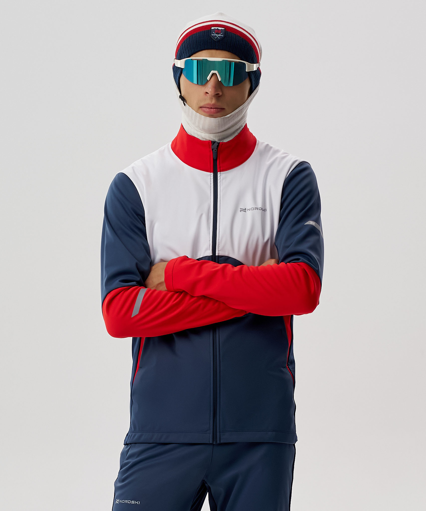 Тренировочная куртка Nordski Pro 2.0 White/Blue/Red