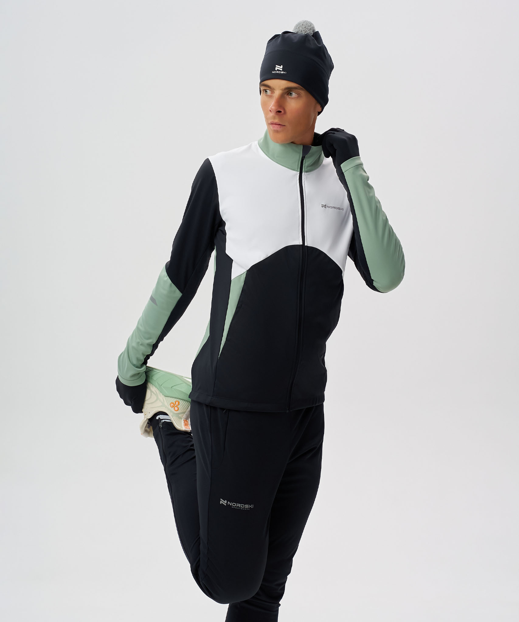 Тренировочная куртка Nordski Pro 2.0 White/Black/Ice Mint