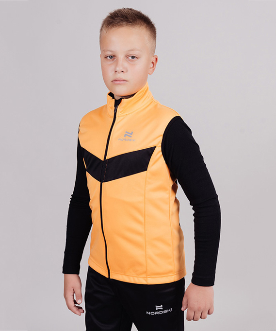 Жилет разминочный NORDSKI Jr. Base Orange/Black