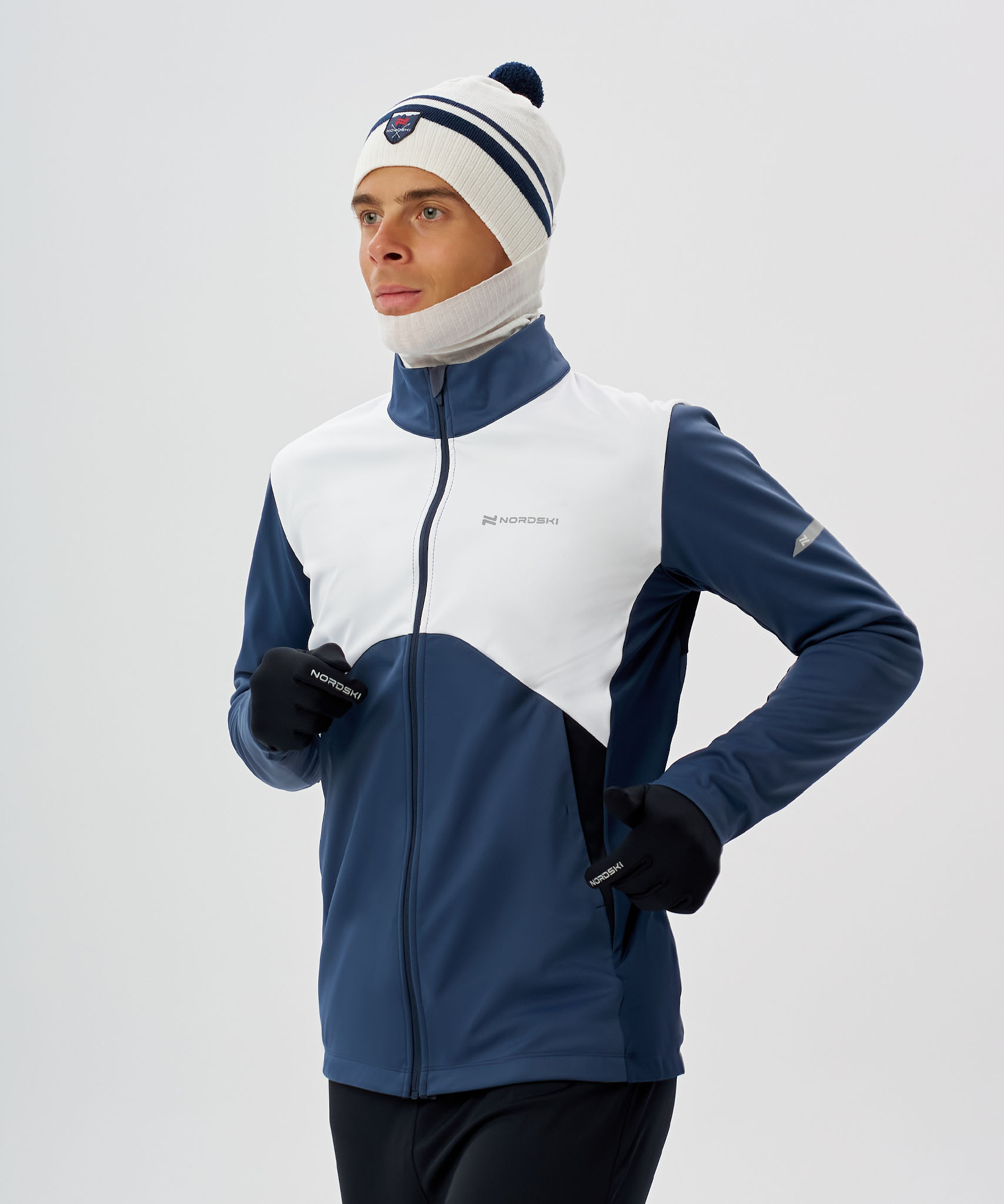 Тренировочная куртка Nordski Pro 2.0 White/Blue/Black