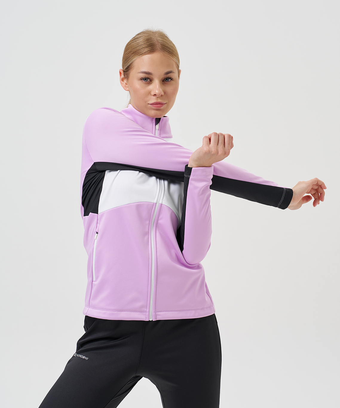 Тренировочная куртка Nordski Advance White/Orchid/Black W