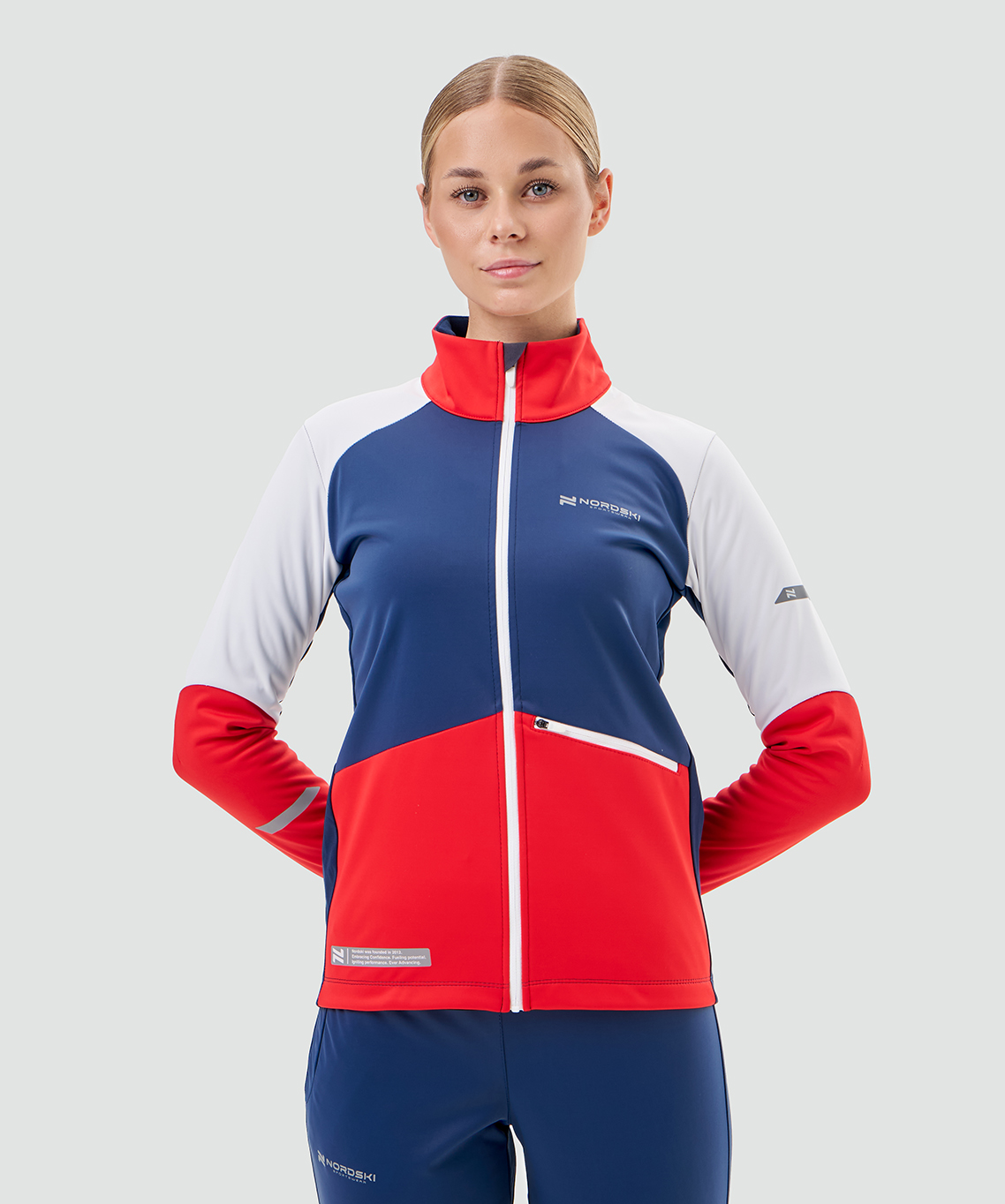 Тренировочная куртка Nordski Pro 2.0 White/Red/Blue W