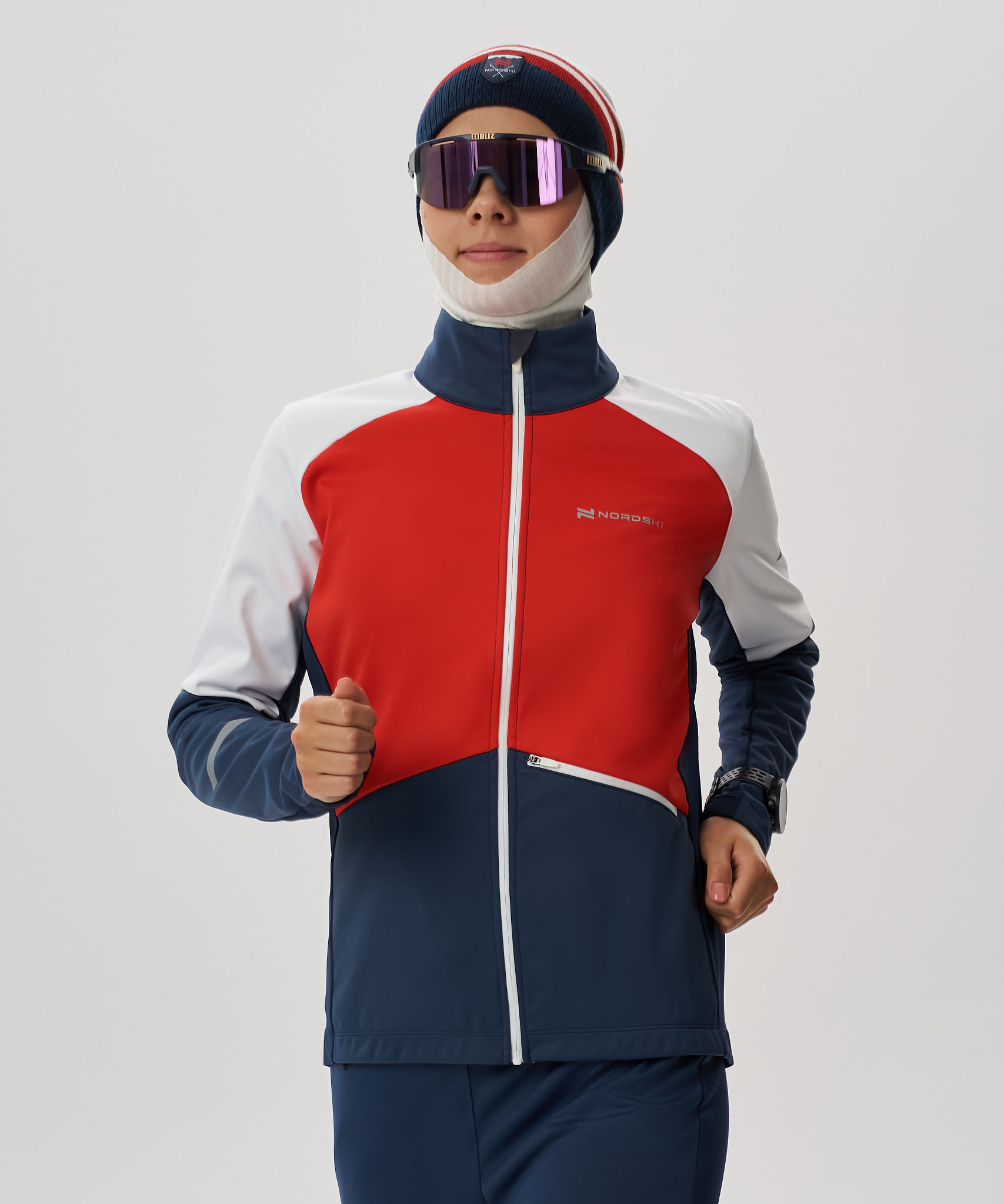 Тренировочная куртка Nordski Pro 2.0 White/Blue/Red W
