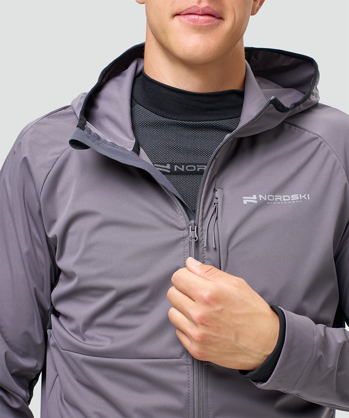 Тренировочная куртка Nordski PRO TOUR HOOD Shark/Black